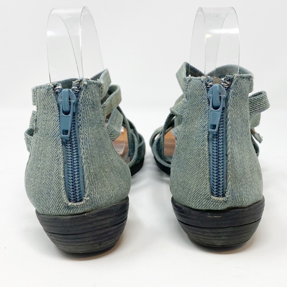 Urban Outfitters | Cooperative | Distressed Denim Strappy Sandal Size 8 - Picture 6 of 10